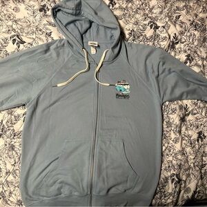 Moondoggies beach club Light Blue Zip-Up Hoodie size small